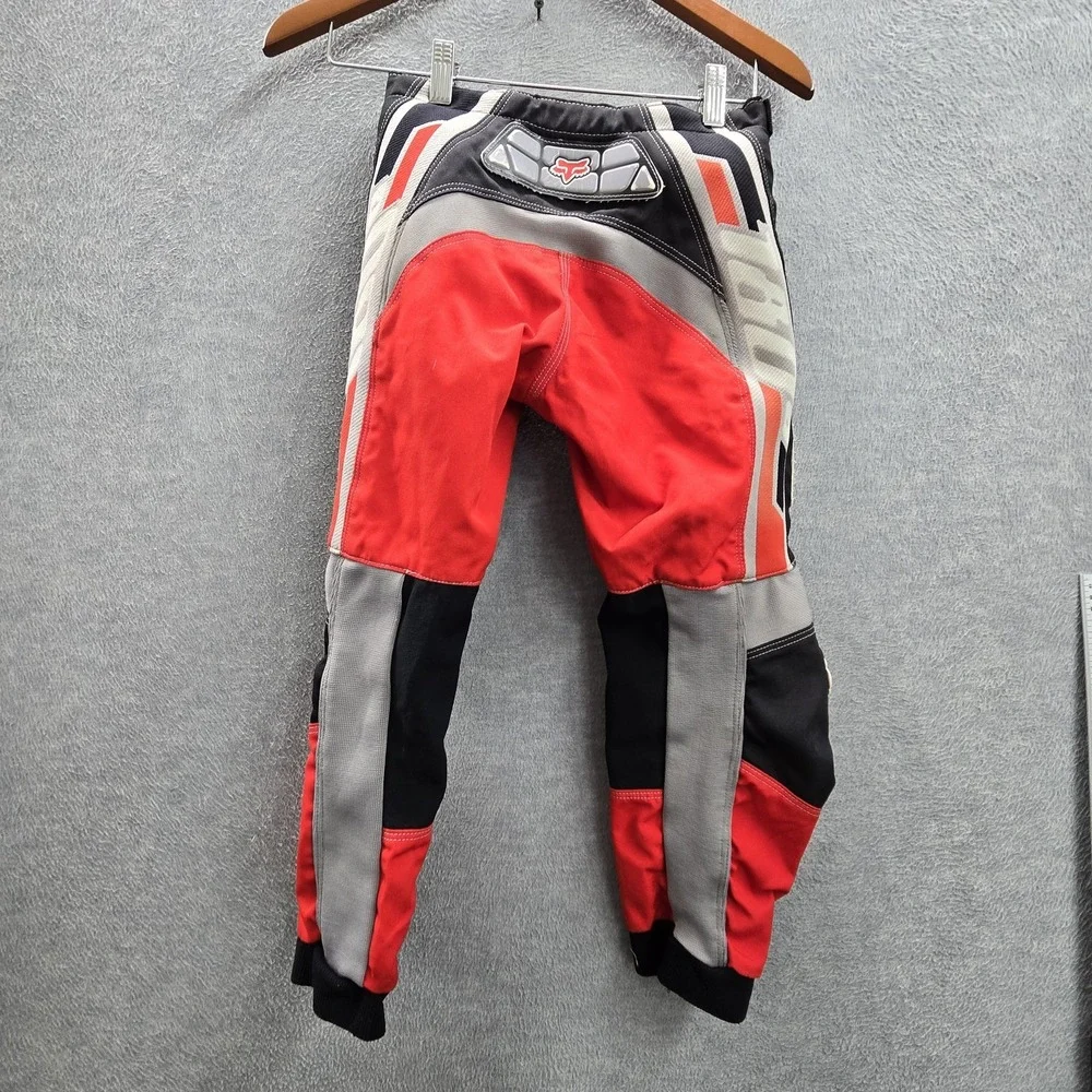Fox Racing Boy Pants 24 Red Embroidered Colorblock 180 Motoross Logo